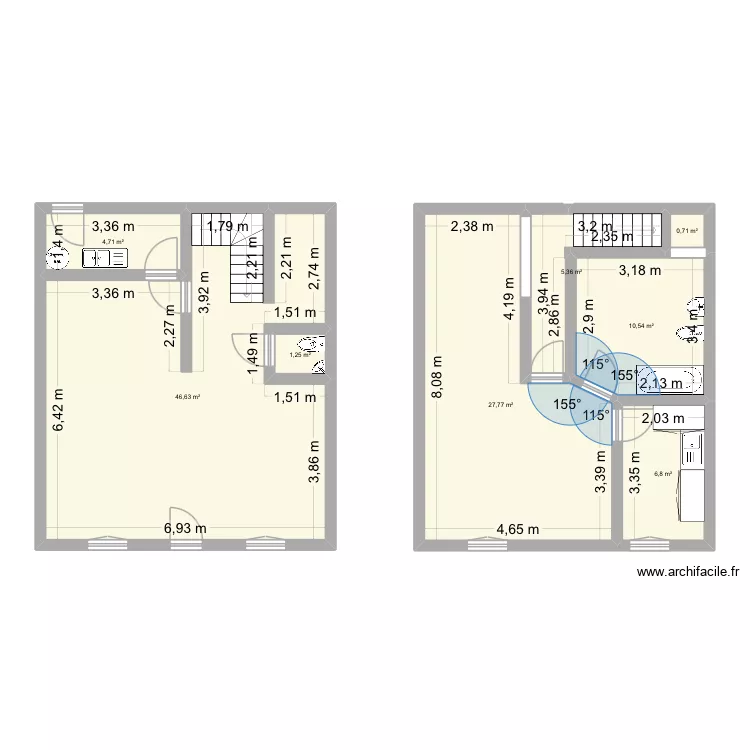 Atelier ABB&Eacute; BECQUET. Plan de 8  et 104 m²