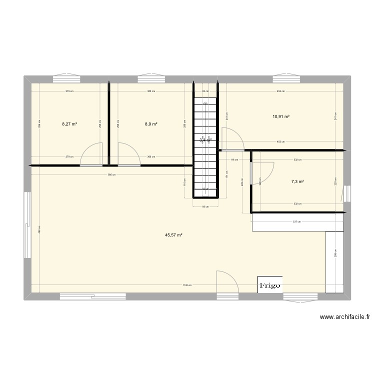 Maison Rizaucourt. Plan de 6 pièces et 84 m2