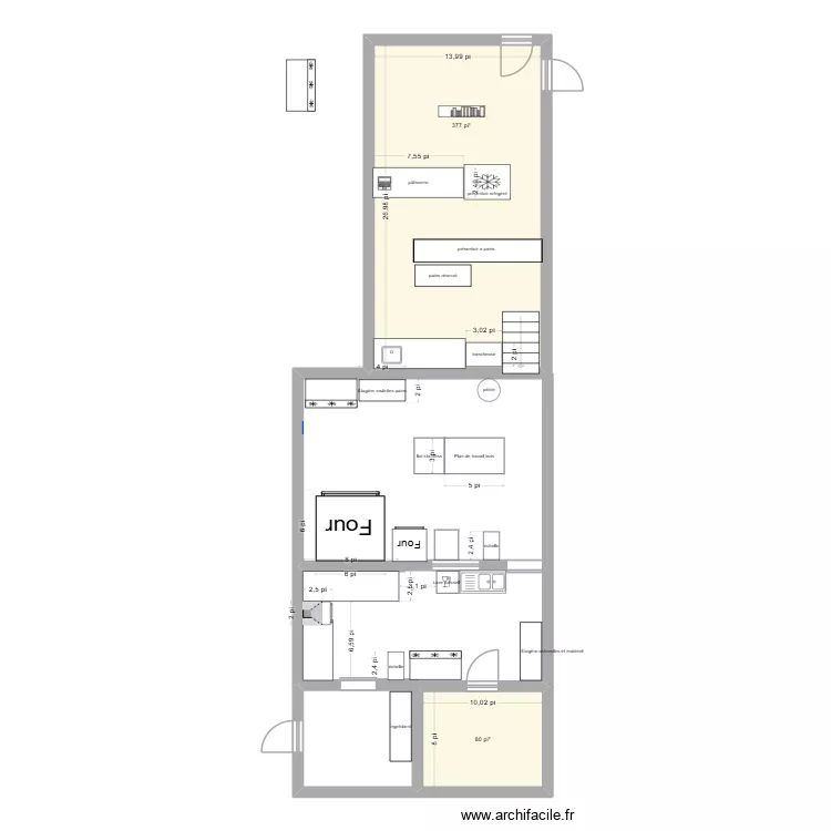 boulangerie 2. Plan de 2 Pièces et 43 m² boulangerie 2. Plan de 2 Pièces et 43 m²