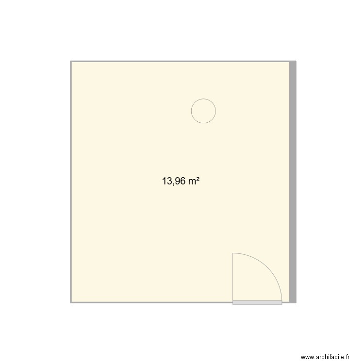 bureau 2. Plan de 1 pièce et 14 m2