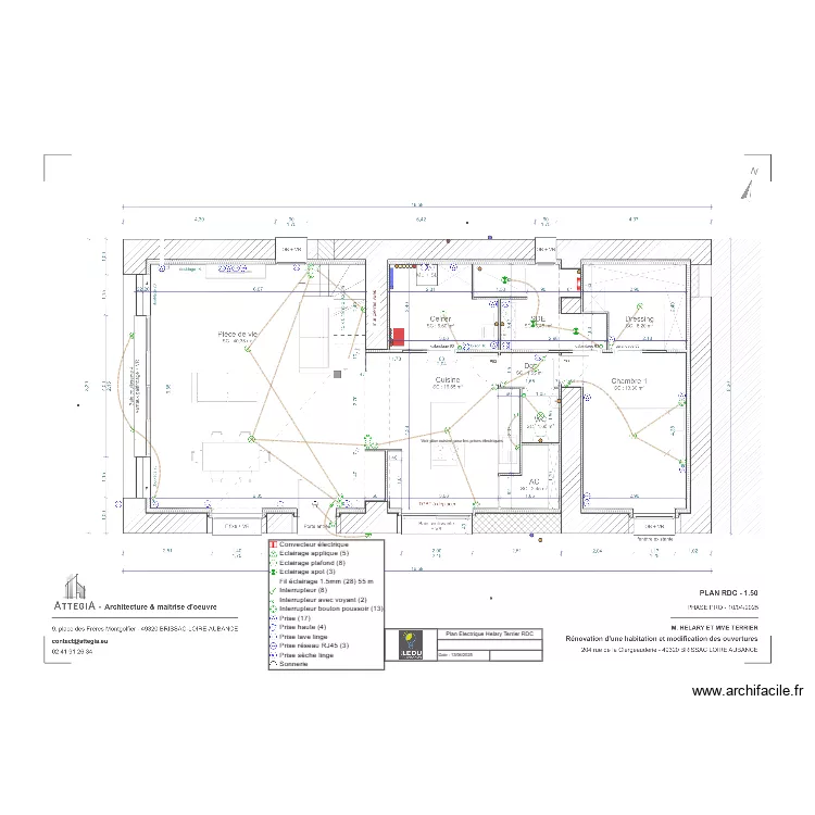 Plan Electrique Helary Terrier RDC. Plan de Plan Electrique Helary Terrier RDC. Plan de