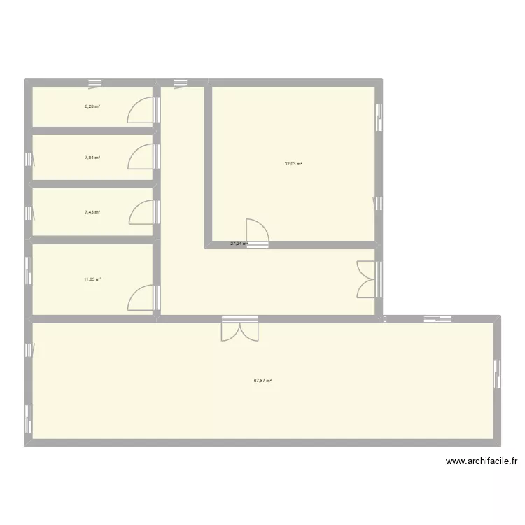 ma maison v1. Plan de 7  et 159 m²