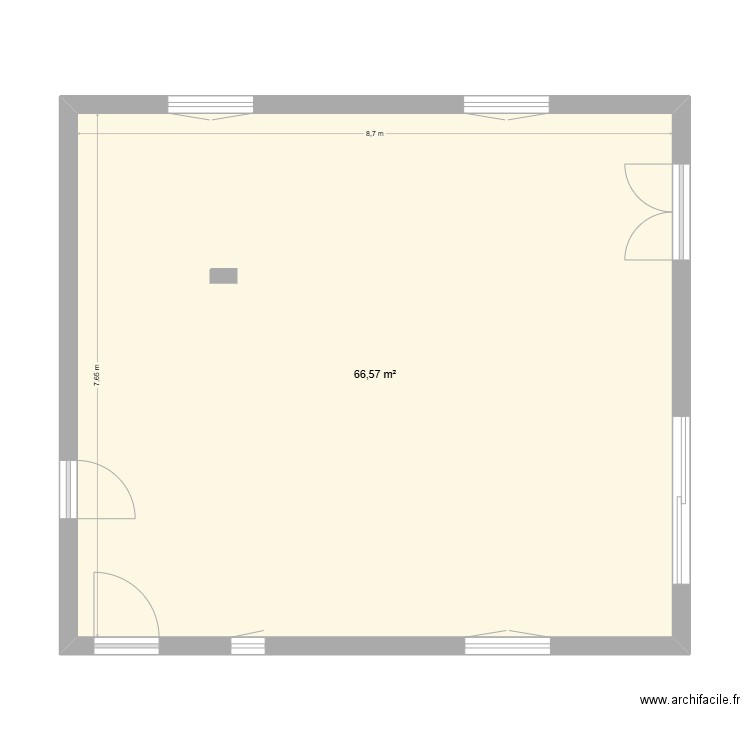 Dewi St Etienne. Plan de 1 pièce et 67 m2