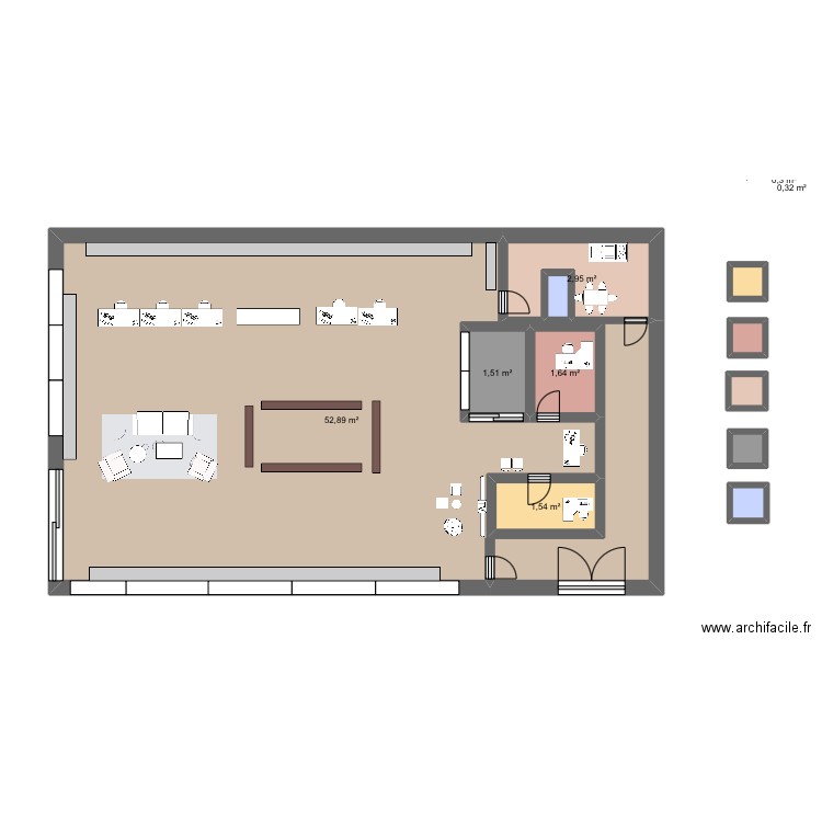 Krys lp. Plan de 11 pièces et 70 m2