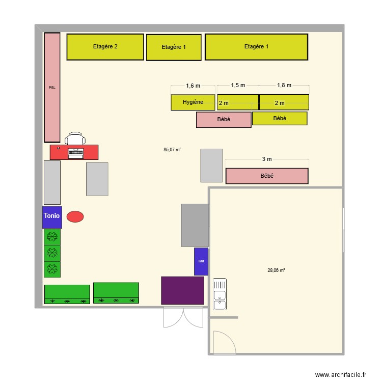 Restos - Stock01. Plan de 2 pièces et 113 m2