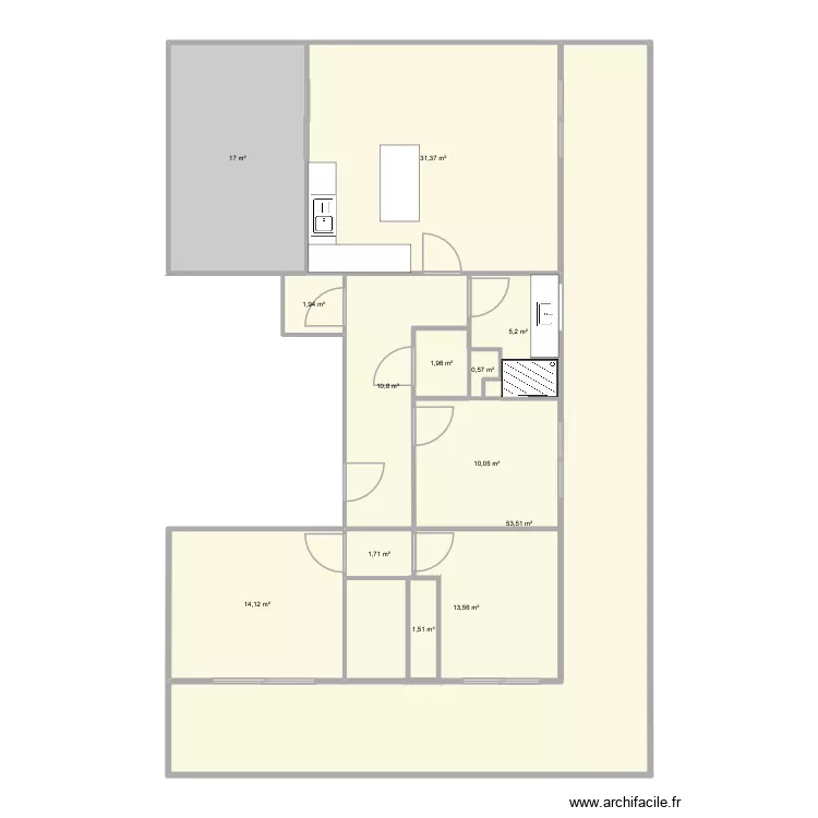 Mélice 3. Plan de 13 et 163 m² Mélice 3. Plan de 13 et 163 m²