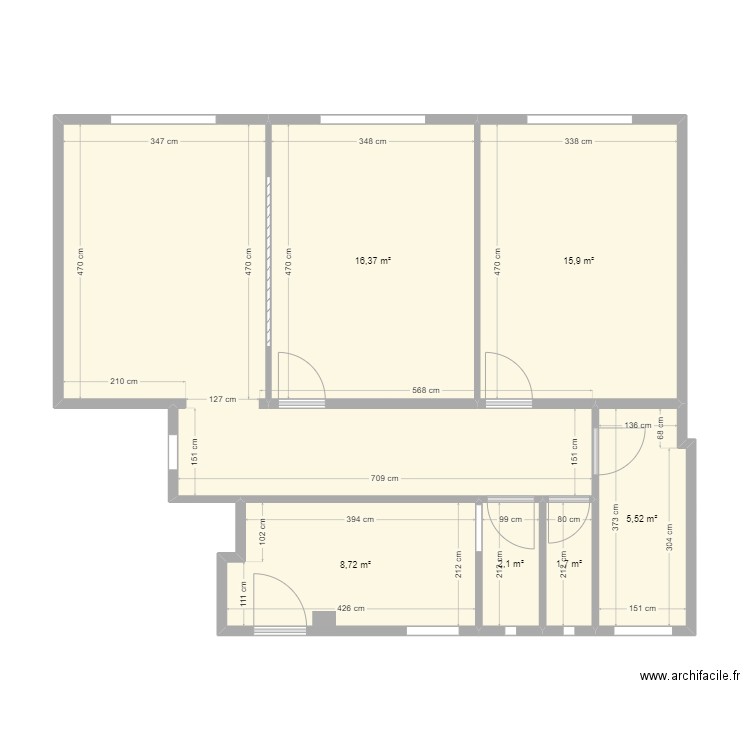 maman. Plan de 7 pièces et 78 m2