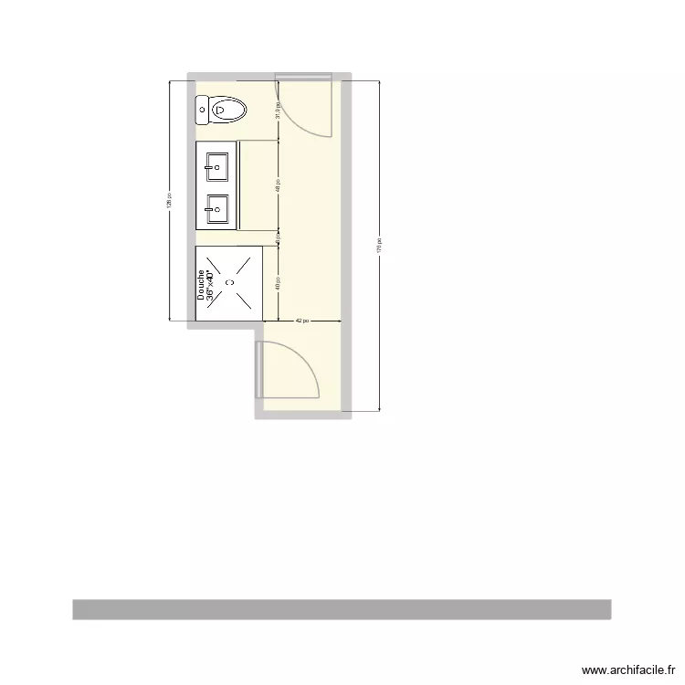SDB - Cartier 1. Plan de 1  et 8 m²