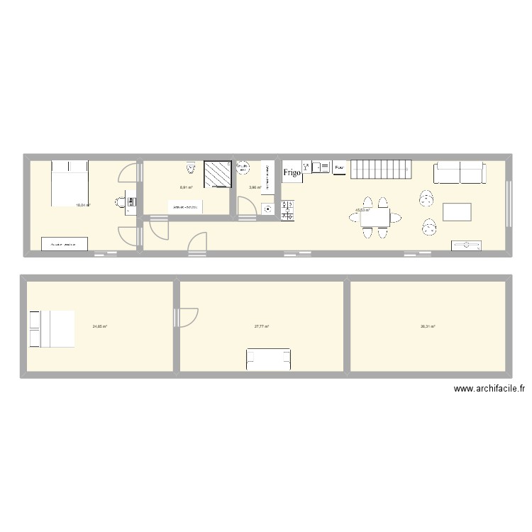 maison. Plan de 7 pièces et 155 m2