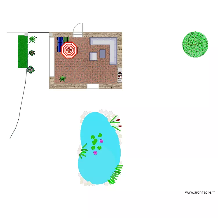Terrasse. Plan de 1 Pièce et 30 m² Terrasse. Plan de 1 Pièce et 30 m²