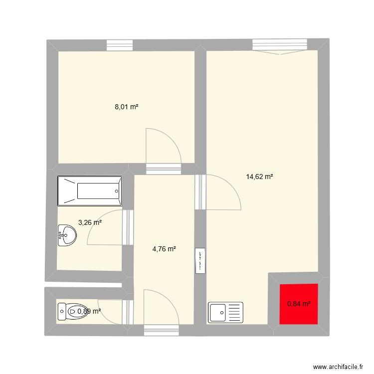 APPART ORNEX. Plan de 6 pièces et 32 m2