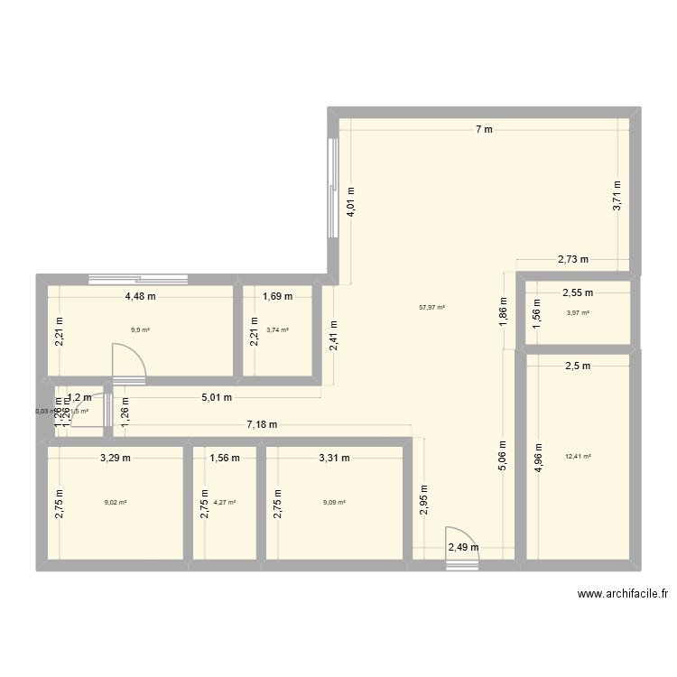 maison 1. Plan de 10 pièces et 112 m2