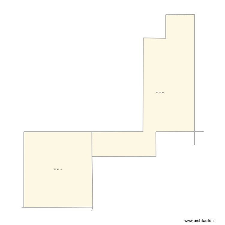 Rayssac Llupia. Plan de 2 pièces et 60 m2
