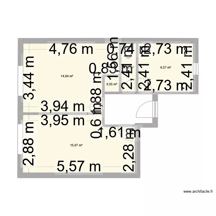 La meynardiere. Plan de 5  et 39 m²