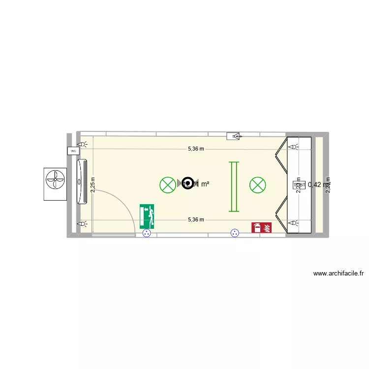 box. Plan de 2  et 12 m²