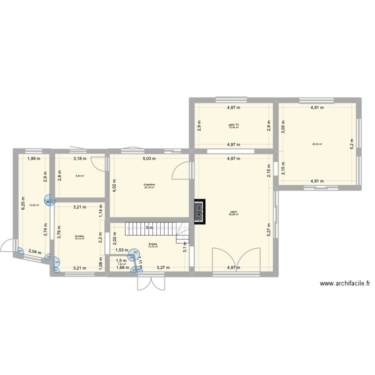 plan d origine. Plan de 9 pièces et 148 m2