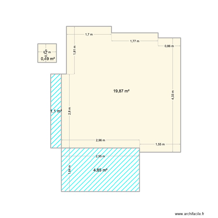 moremall. Plan de 4 pièces et 26 m2