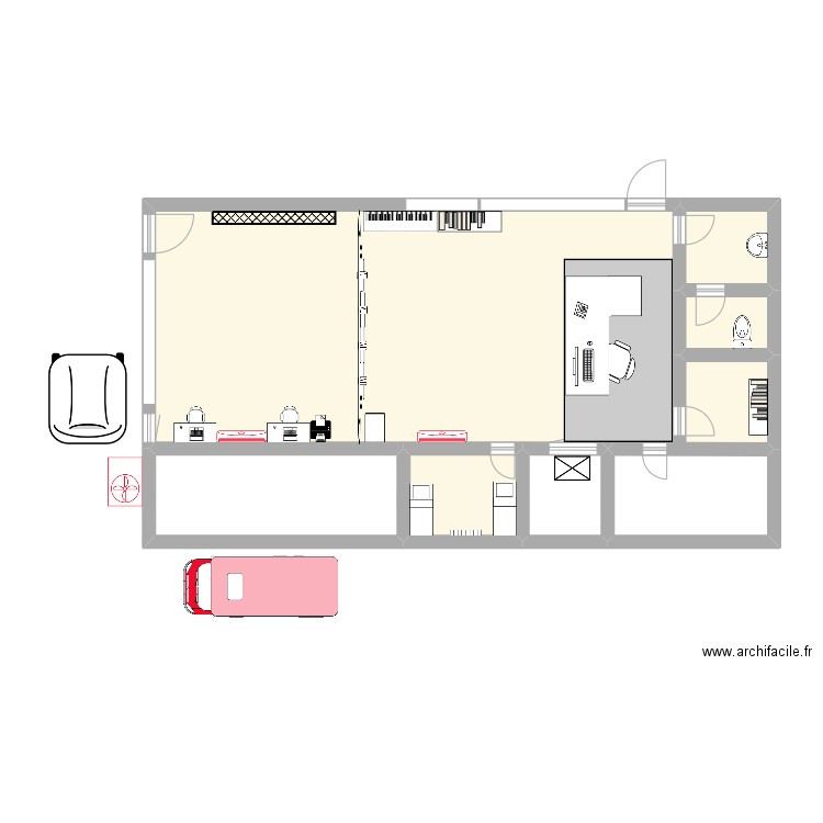 plan PVO. Plan de 7 pièces et 79 m2