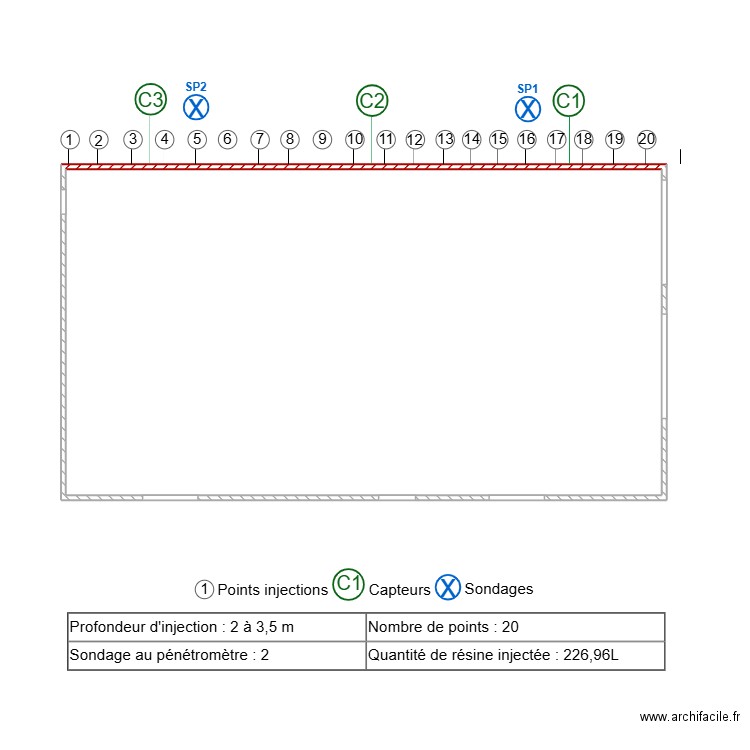 Lasserre. Plan de 1 pièce et 52 m2