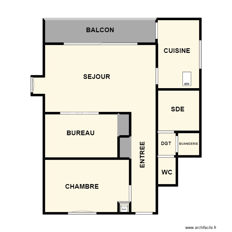 BELLEMY ISABELLE. Plan de 11 pièces et 75 m2