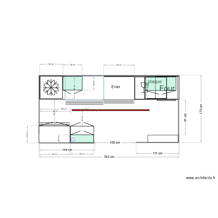 cuisine chalet d. Plan de 0 pièce et 0 m2