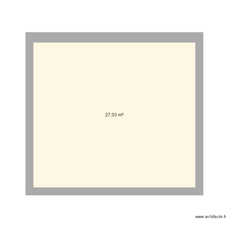 studio brut. Plan de 1 pièce et 27 m2