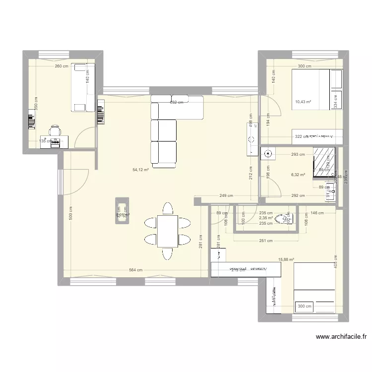 appart GABY proposition nico avec am&eacute;nagement 12/05/24. Plan de 