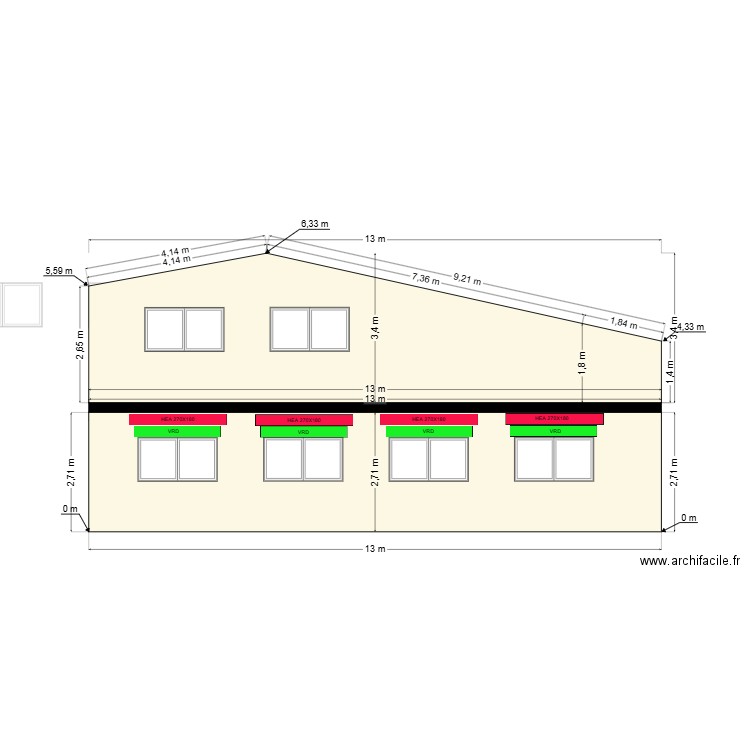 BALESTE 2. Plan de 2 pièces et 108 m2