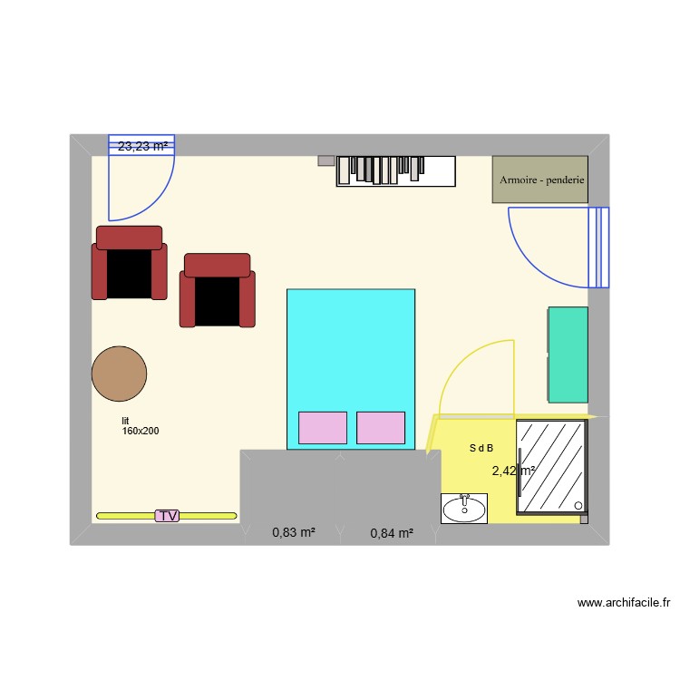 chambre du bas PROJET 04. Plan de 0 pièce et 0 m2
