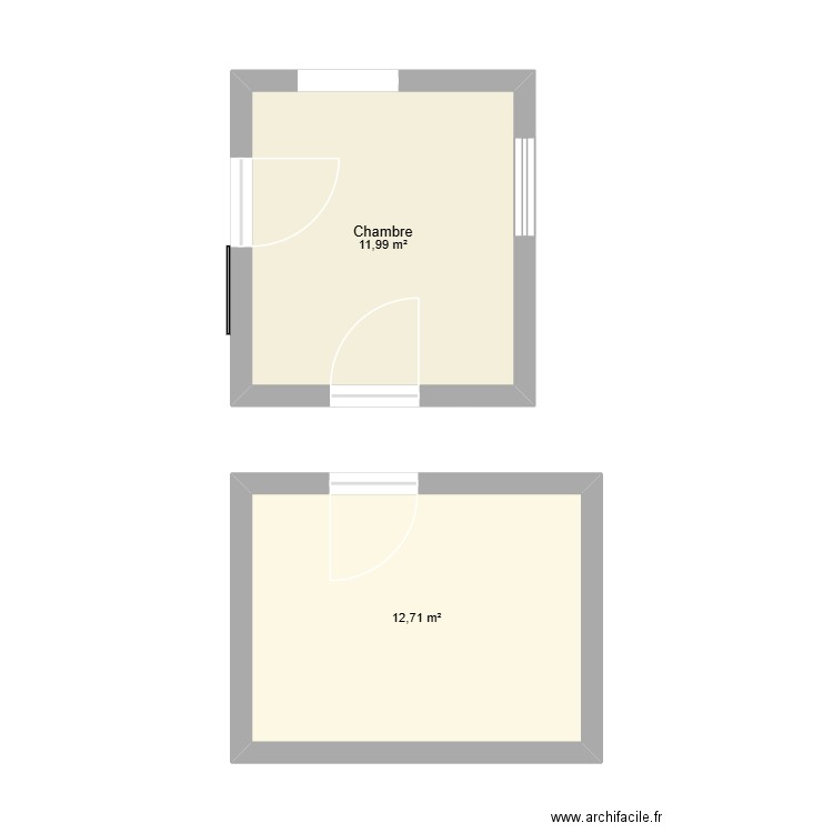 plan apparte schongo. Plan de 2 pièces et 25 m2