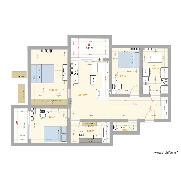 Appart GE. Plan de 0 pièce et 0 m2