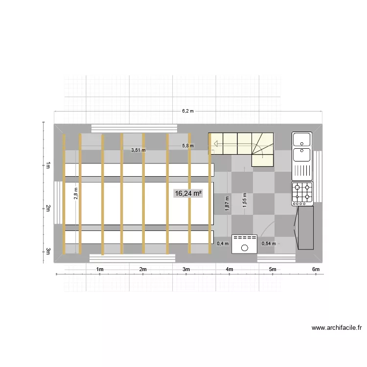 GR 2026. Plan de 1 et 16 m² GR 2026. Plan de 1 et 16 m²