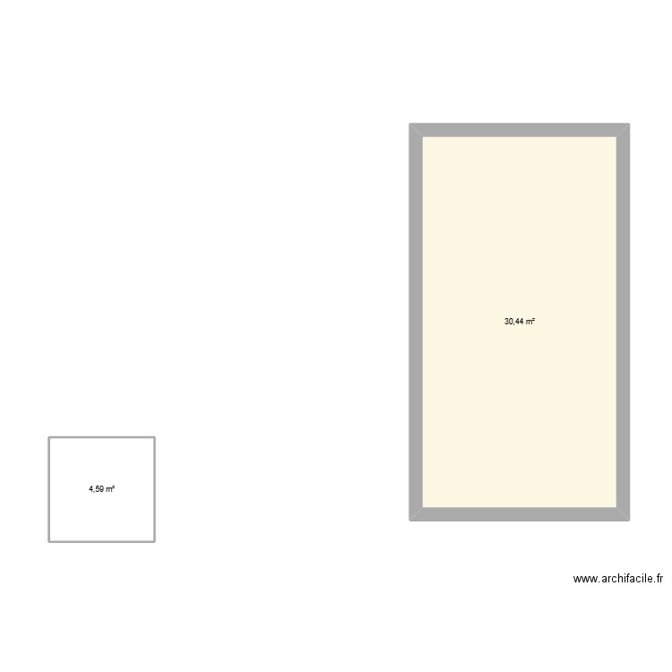 Saint-Palais étage partie haute. Plan de 2 pièces et 35 m2
