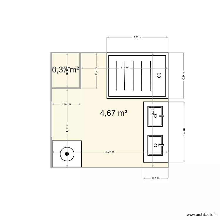 CASTO - SAINTE MARIE. Plan de 2 Pièces et 5 m² CASTO - SAINTE MARIE. Plan de 2 Pièces et 5 m²