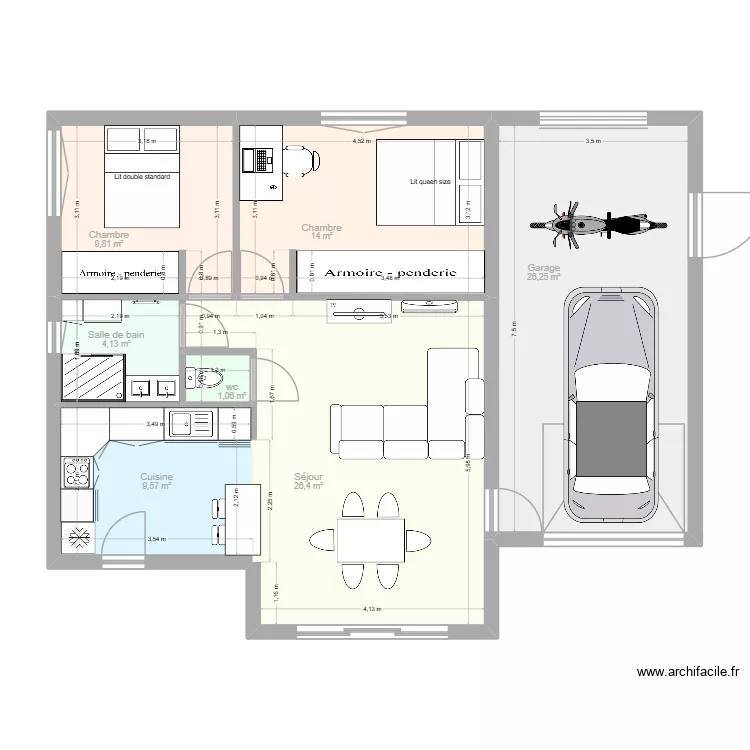 maison. Plan de 7 et 91 m² maison. Plan de 7 et 91 m²