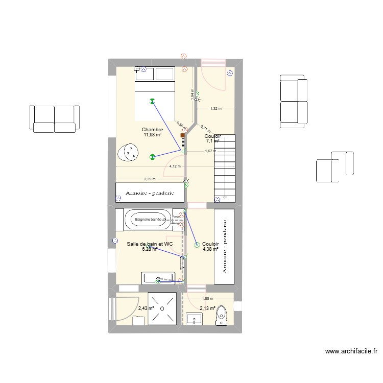 Saint-Palais partie haute RDC variante 1. Plan de 0 pièce et 0 m2