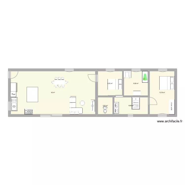 plan 1. Plan de 6  et 78 m²