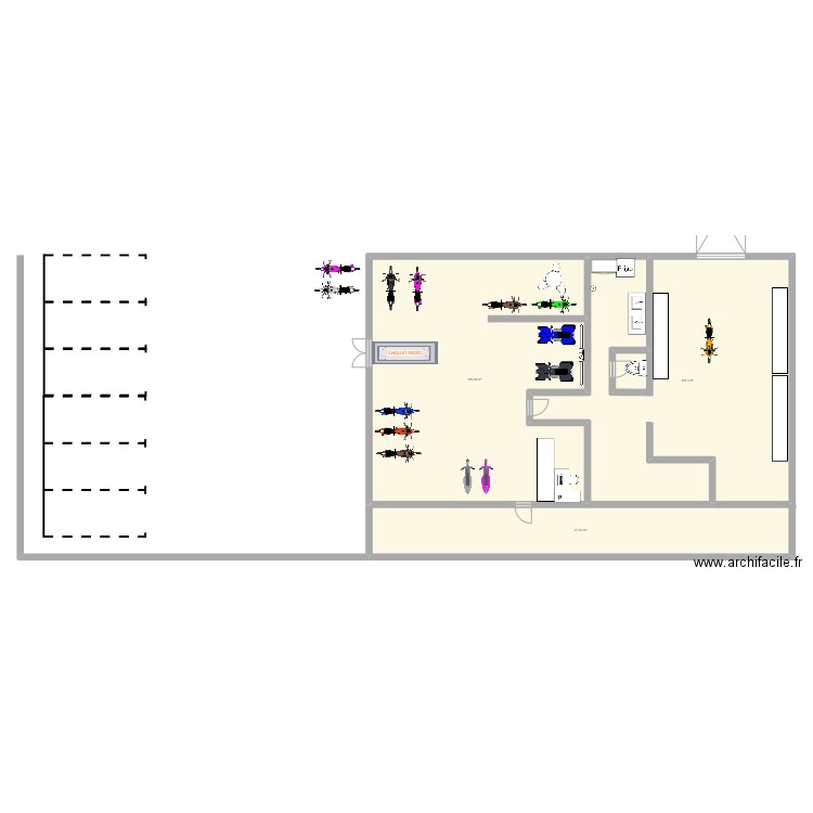 PLAN CHOLLET MOTO. Plan de 3 pièces et 283 m2