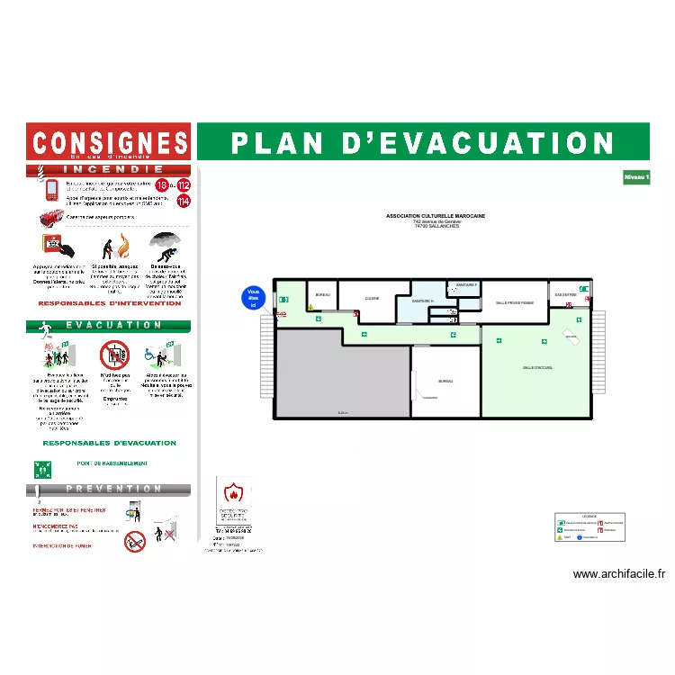 Plan d'intevrvention 1 ACM. Plan de 13 Pièces et 159 m²