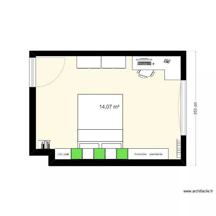 Chambre Jasmine. Plan de 