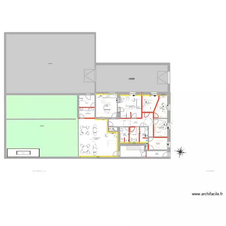 CLOIX PLAN RDC PROJET V3. Plan de 24  et 605 m²