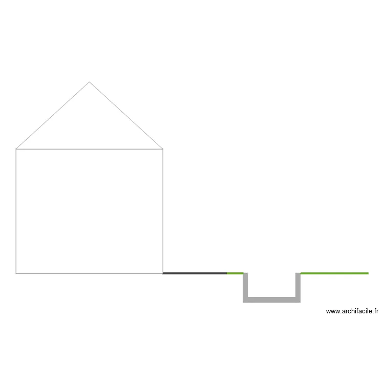 PISCINE COUPE N/S. Plan de 