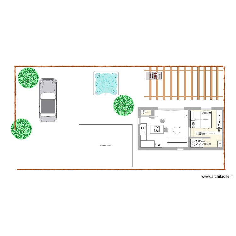 STUDIO83 V2. Plan de 2 pièces et 11 m2