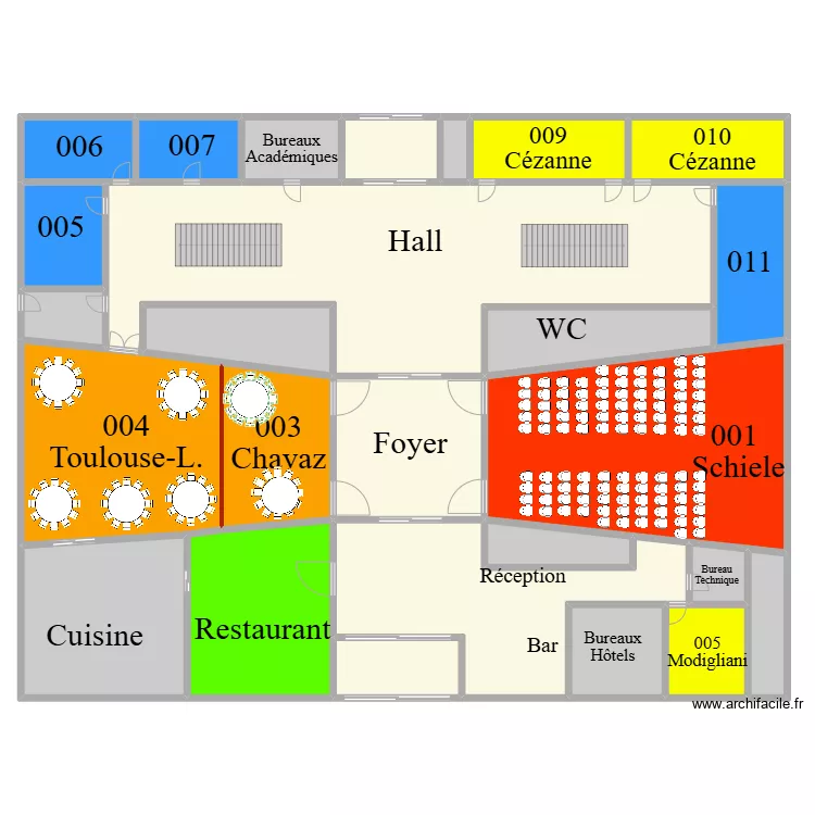 VATEL SALLE. Plan de 