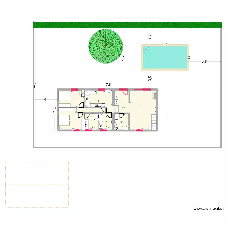 Maison Le Haillan Piscine. Plan de 8  et 160 m²