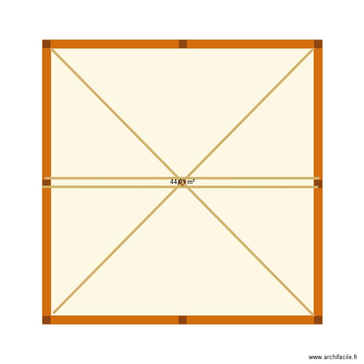 carbet 2. Plan de 1 pièce et 44 m2