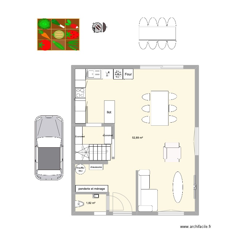 plan maison rdc. Plan de 0 pièce et 0 m2