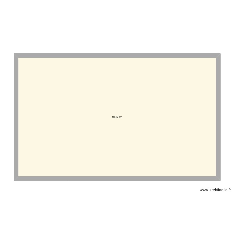 RDC. Plan de 1 pièce et 94 m2