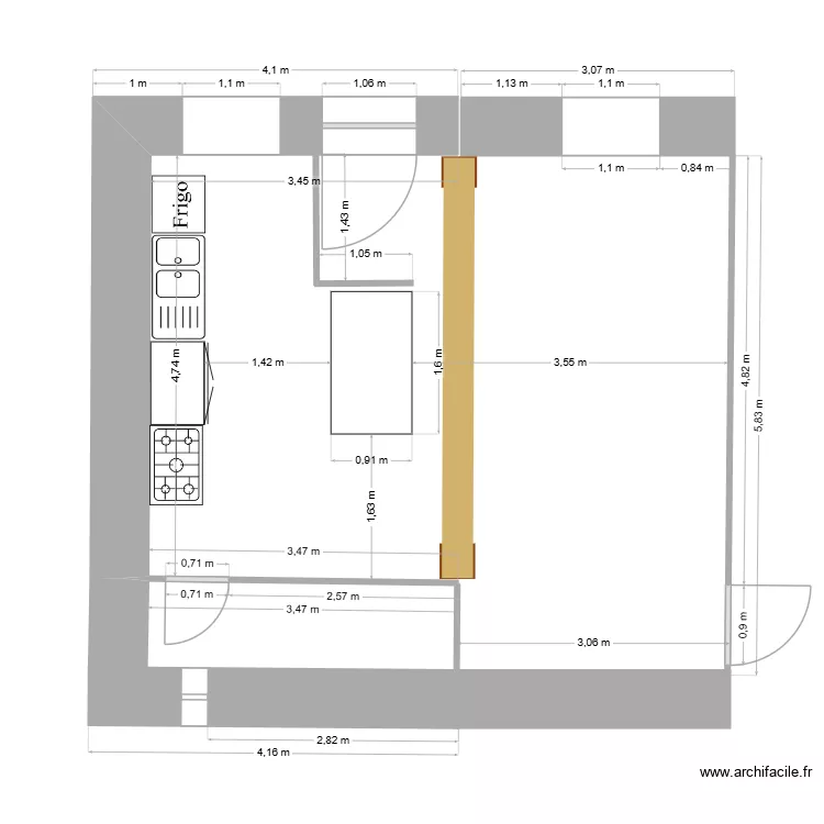 Parrain - Bussy Albieu - Rdc travaux. Plan de 