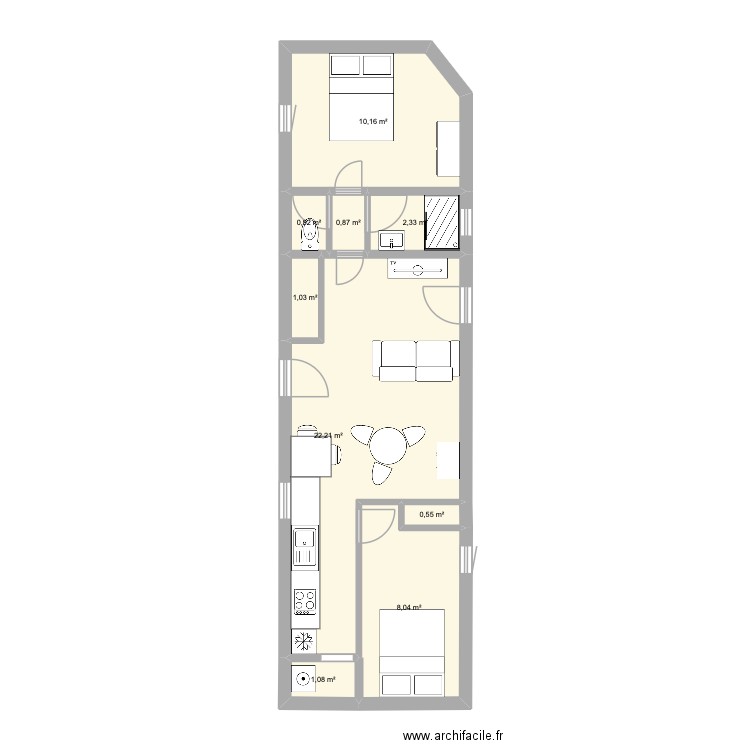 Plan dijon. Plan de 9 pièces et 47 m2